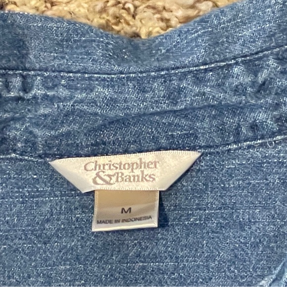 Christopher & Banks Denim Button Down Shirt - Picture 4 of 8
